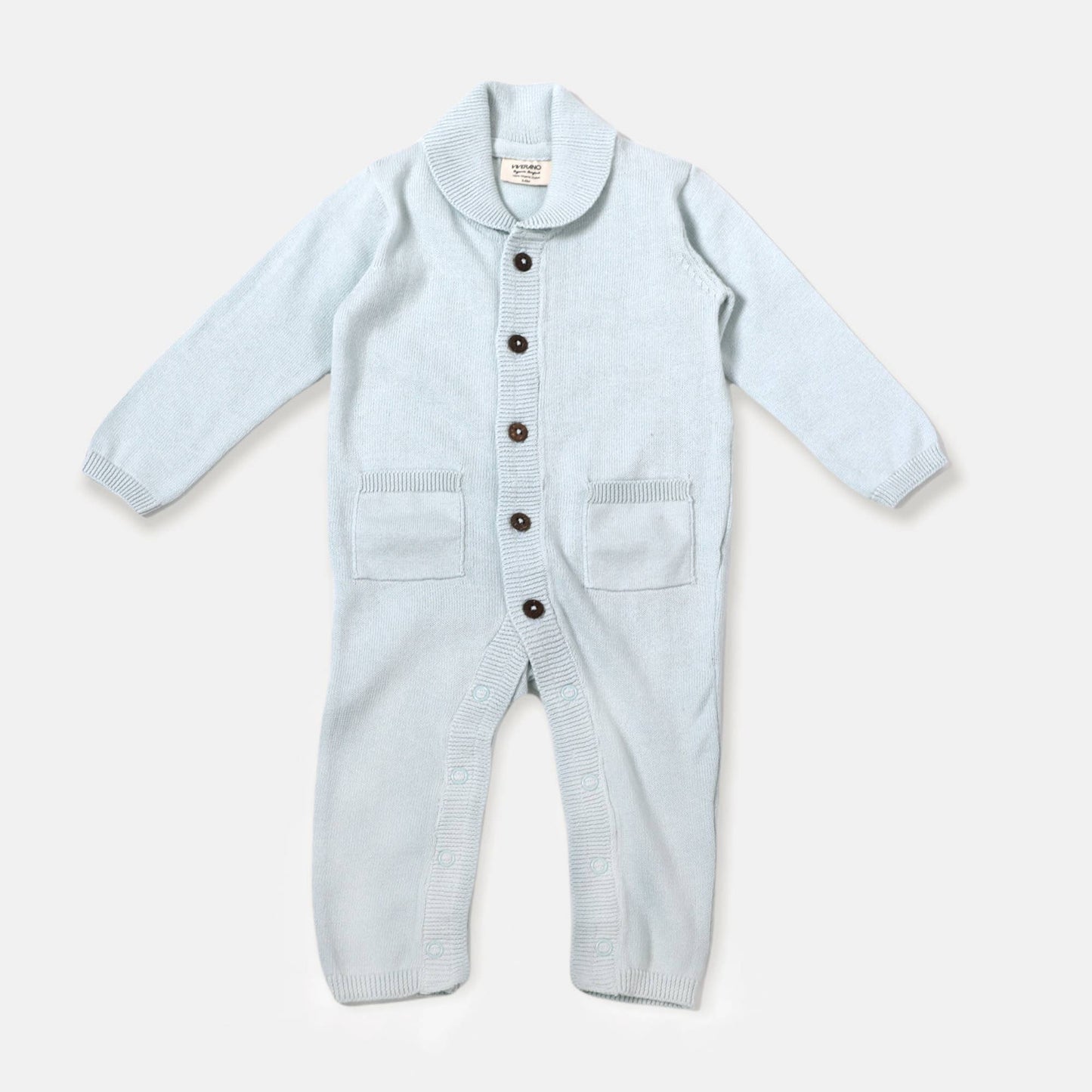 Viverano Organics - Milan Shawl Sweater Knit Baby Jumpsuit (Organic cotton): Cream / 0-3