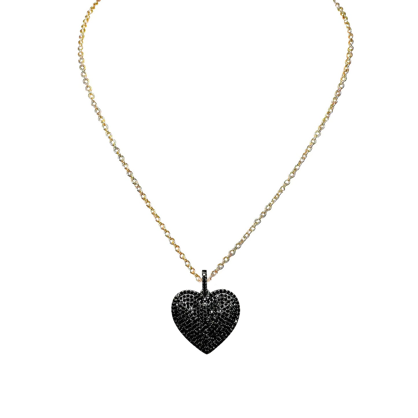 Love, Lisa - Lila Diamond Heart Necklace: Silver