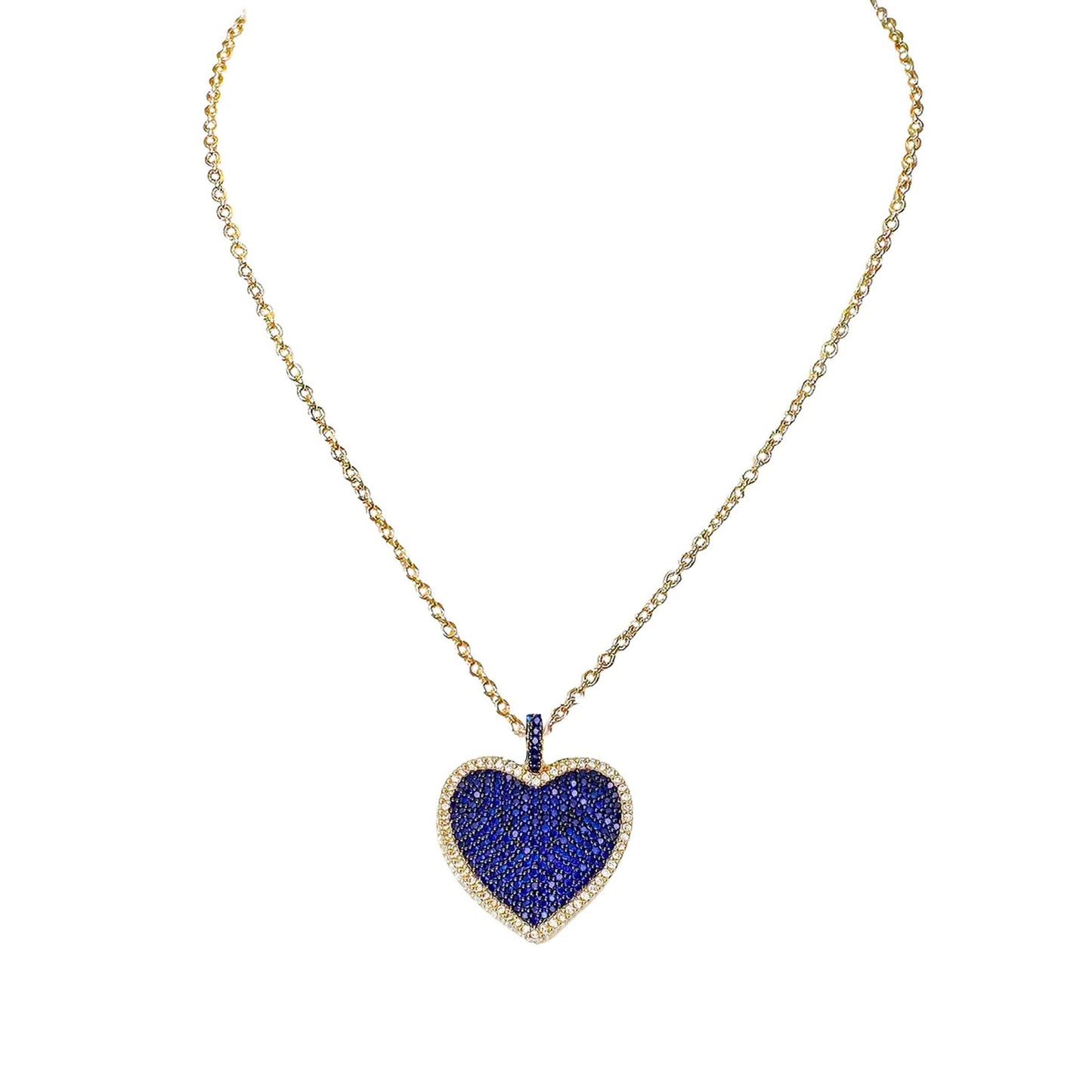 Love, Lisa - Lila Diamond Heart Necklace: Silver