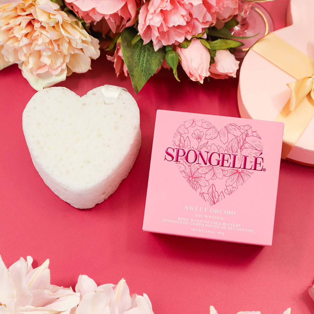 Spongellé - Sweet Orchid Valentine's Day Heart Buffer