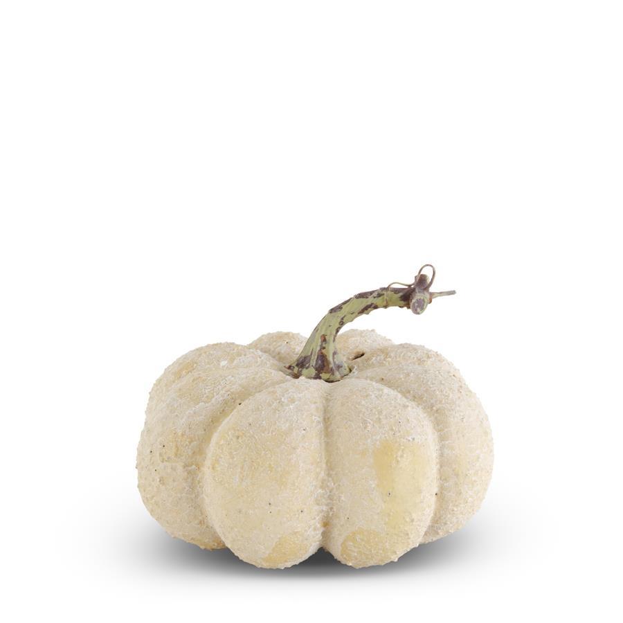 6.25” Yellow Whitewashed Textured Pumpkin