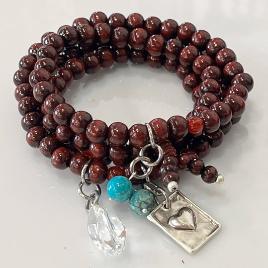 REMEMBER WHO THE FUCK YOU ARE | Wood Boho Wrap: Red / Silver / S/M