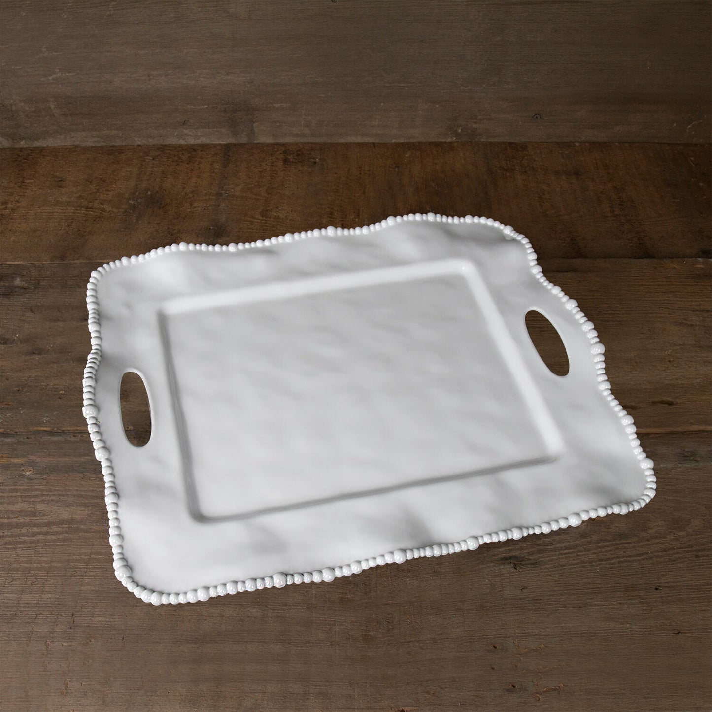 VIDA Alegria Rectangular (White) Tray with Handles