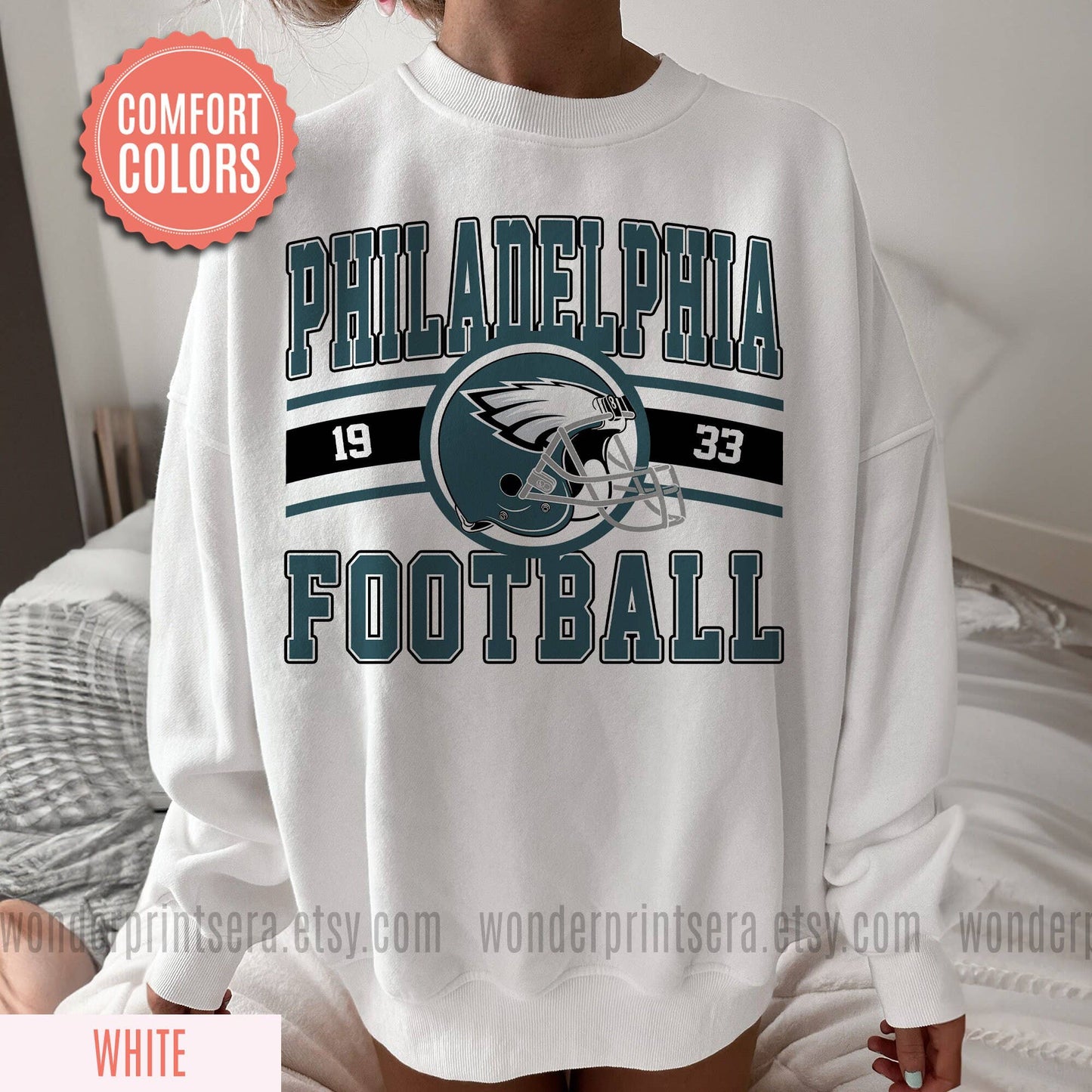 TheKingShirt - Philly Football Vintage Sweatshirt - Comfort & Style: White / M