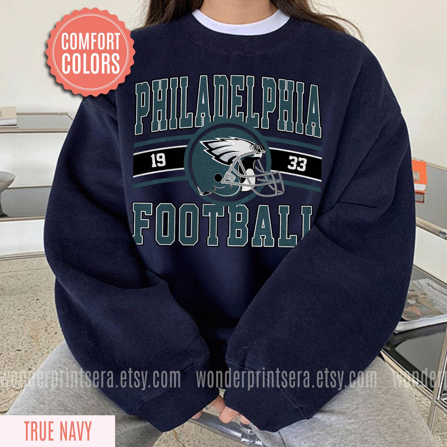 TheKingShirt - Philly Football Vintage Sweatshirt - Comfort & Style: White / M