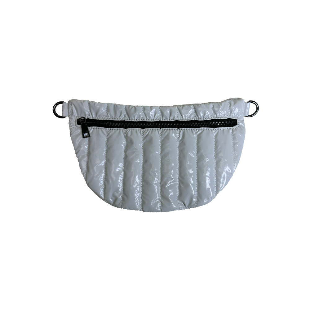 Reese Quilted Sling/Waist Bag w/Black Resin Chain & 2" Solid: BLACK