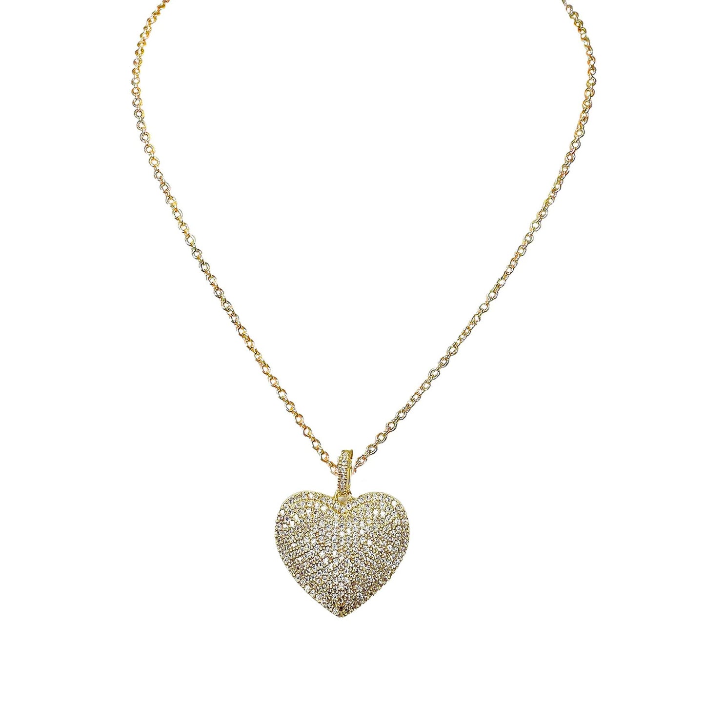 Love, Lisa - Lila Diamond Heart Necklace: Silver