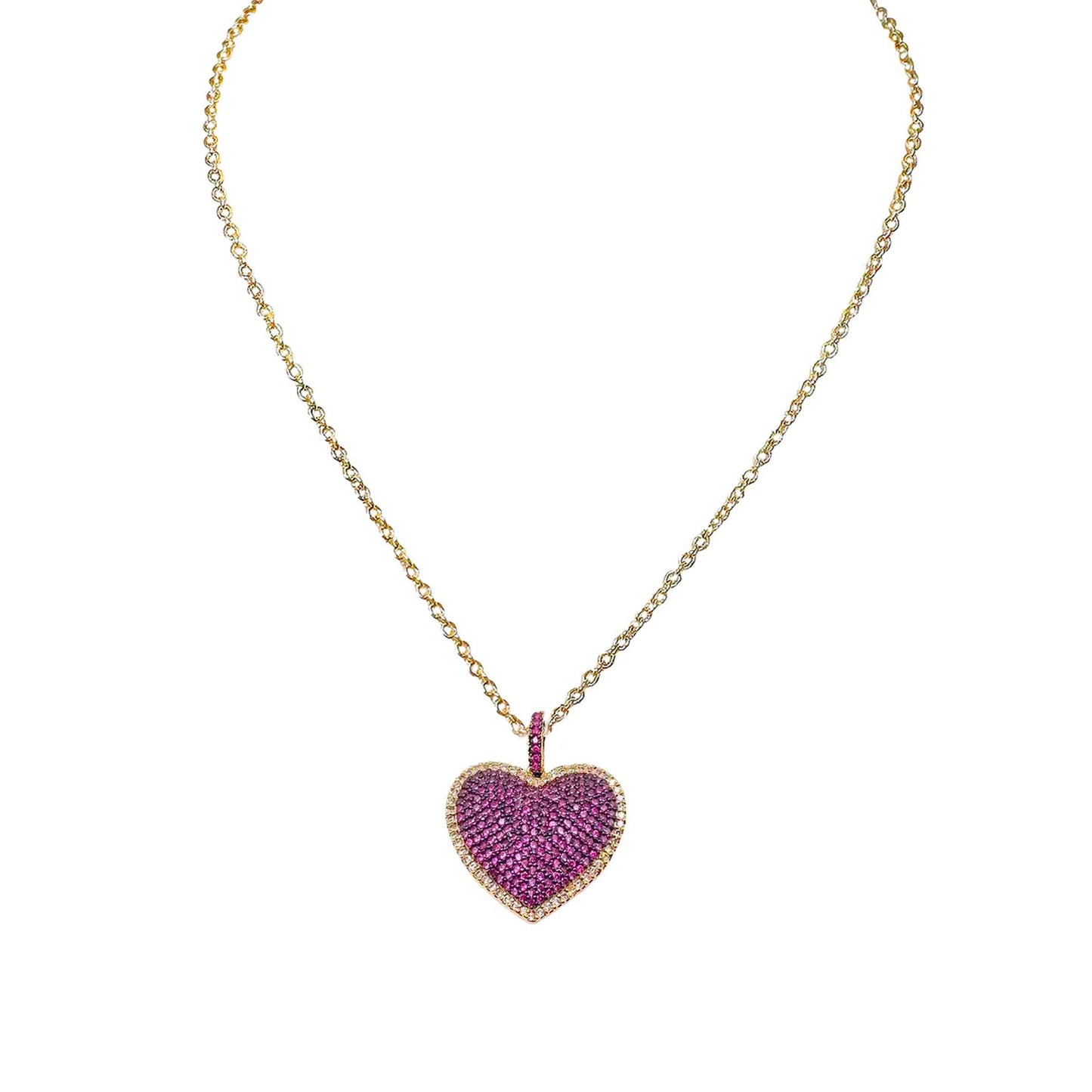 Love, Lisa - Lila Diamond Heart Necklace: Silver