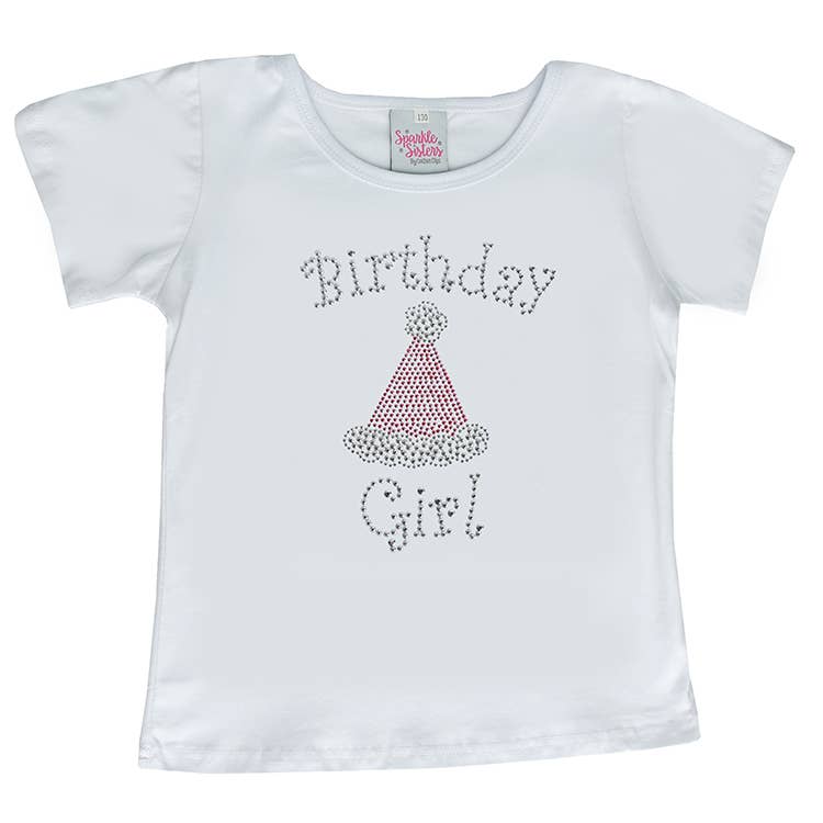 Sparkle Sisters by Couture Clips - Studded Birthday Girl short sleeve tee: 5 / Pink