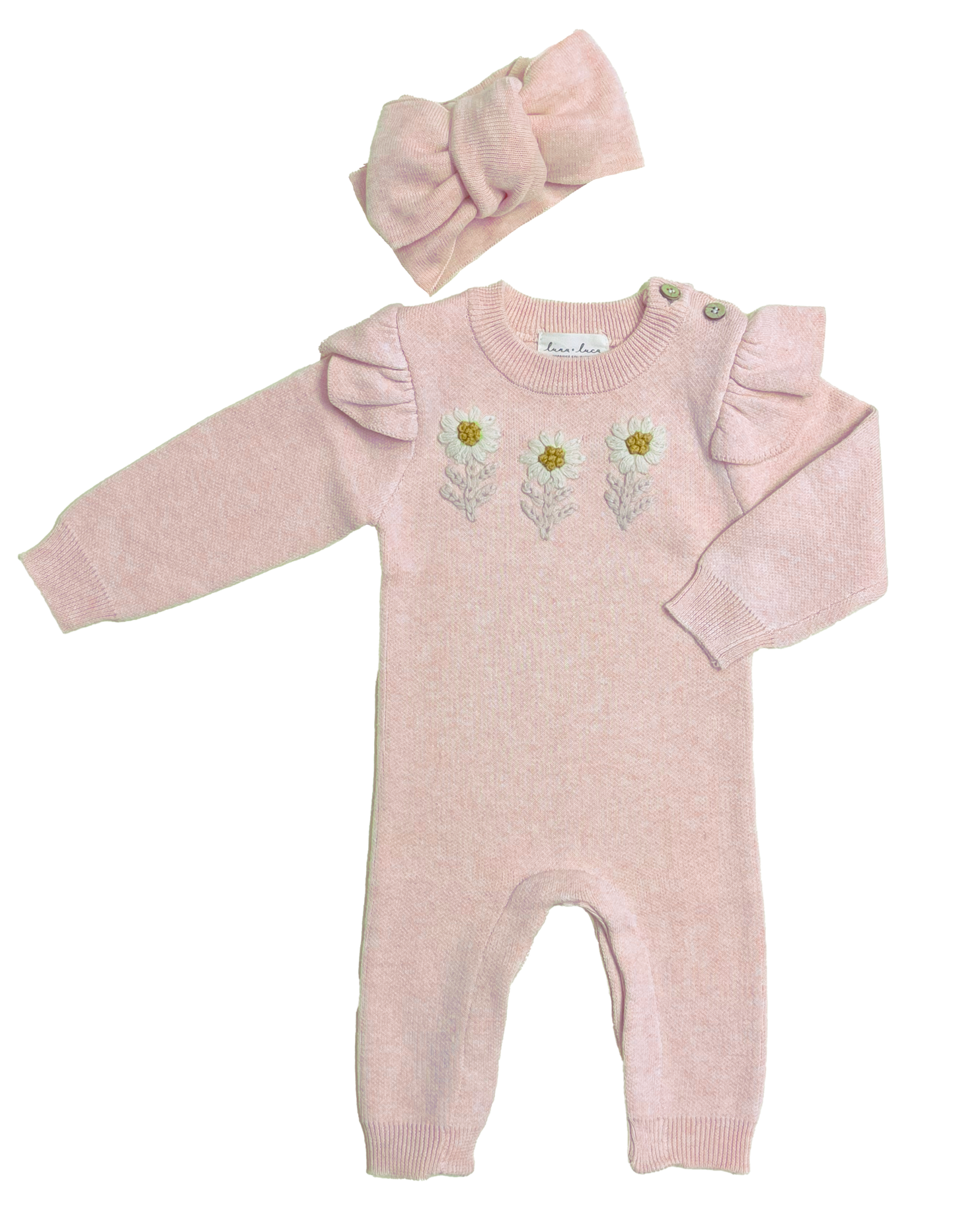 Luna + Luca - Luna + Luca Daisy Jumpsuit: Autumn Rose / 3-6m