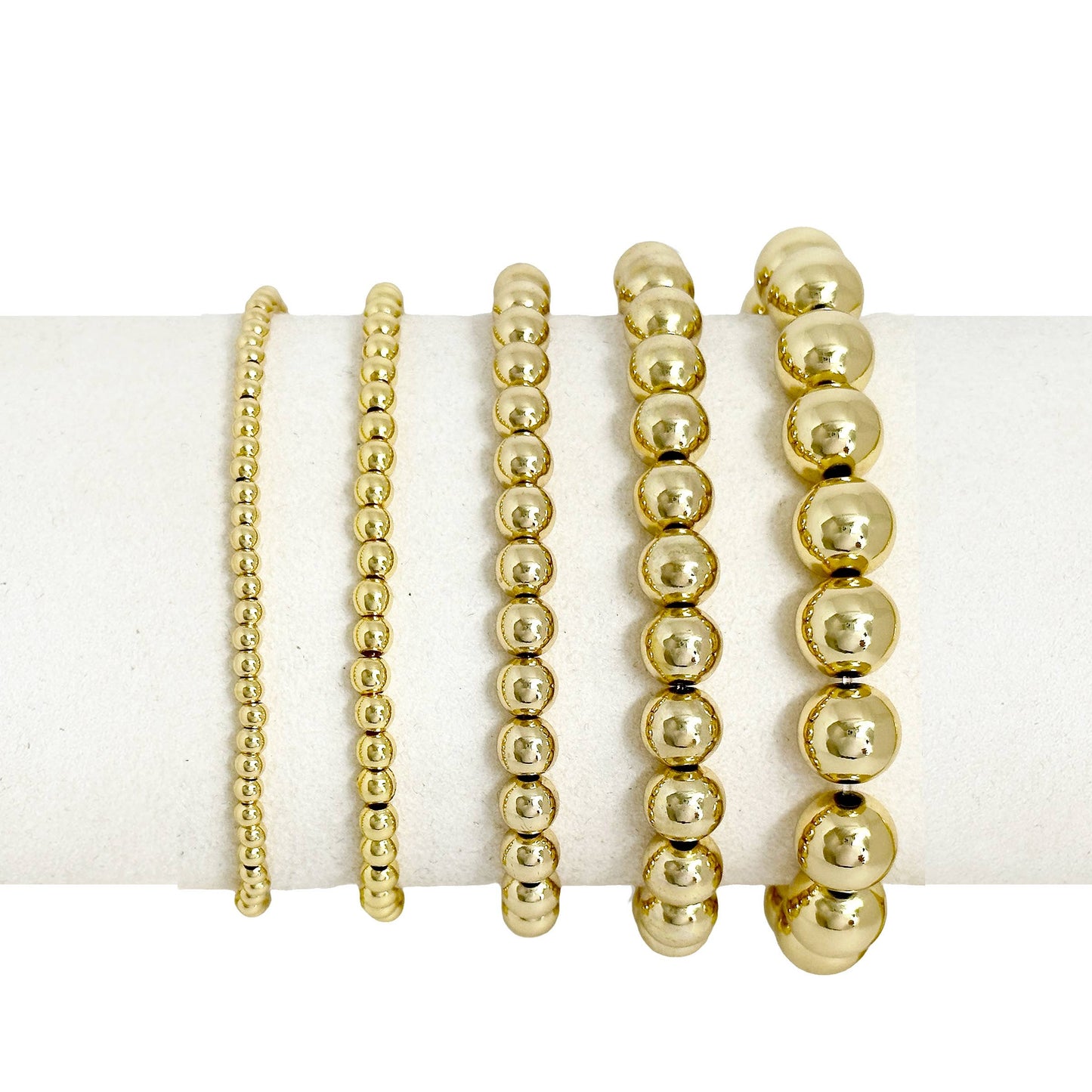 Love, Lisa - Celebrity Famous Five Stack Of Beaded Bracelets: Mixed Silver & Gold
