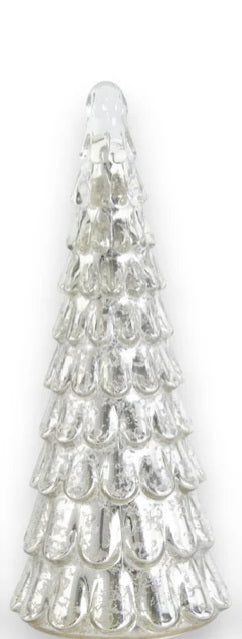 13in Silver LED Mercury Glass Tree