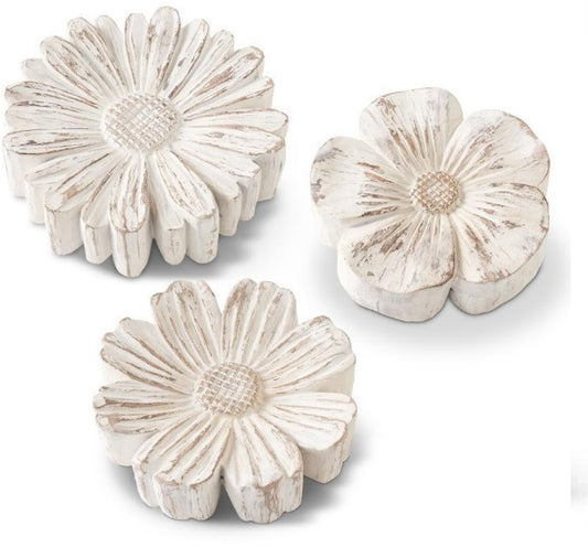 Resin Whitewashed Tabletop Daisies