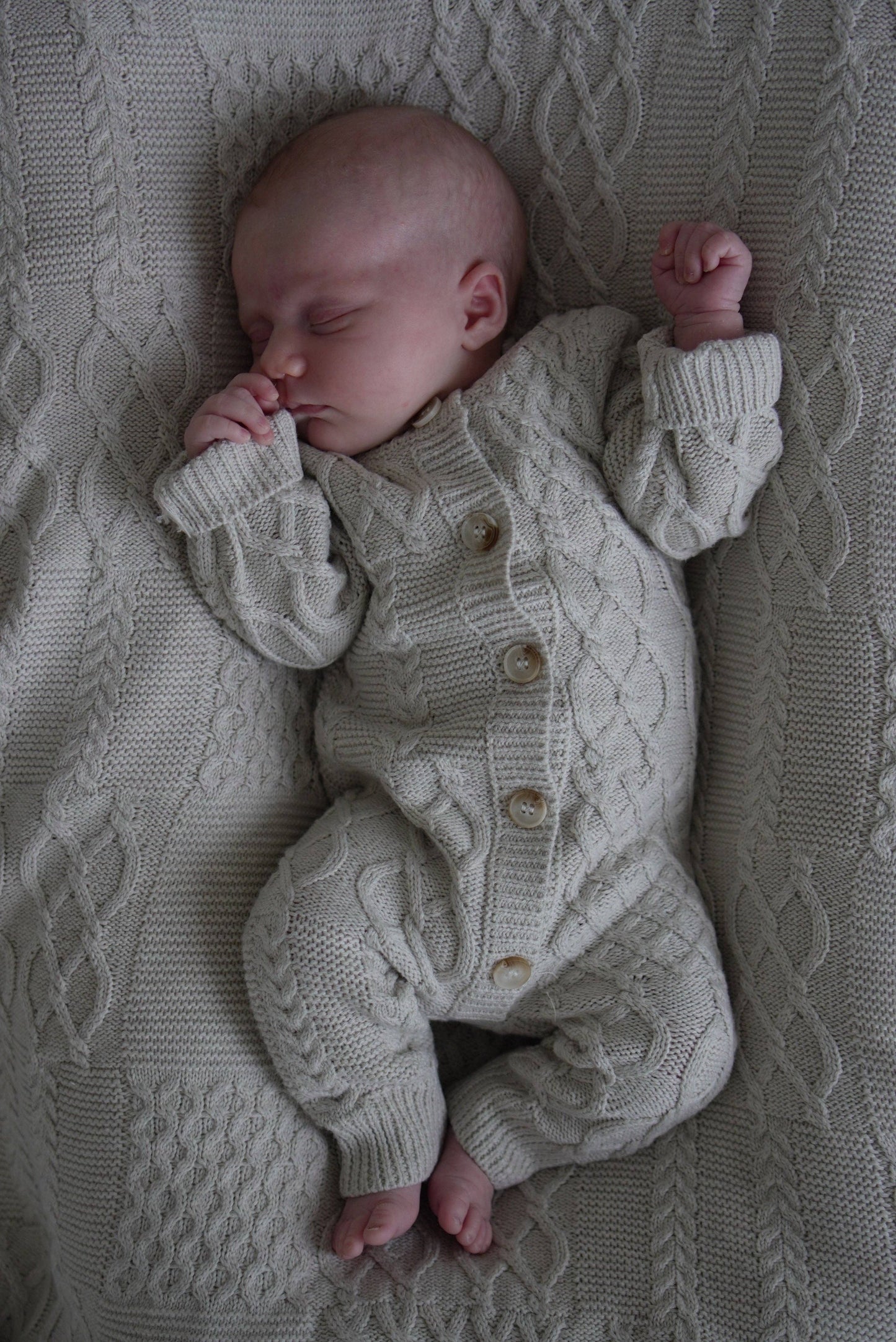 Luna + Luca - Luna + Luca Mixed Knit Jumpsuit: Natural