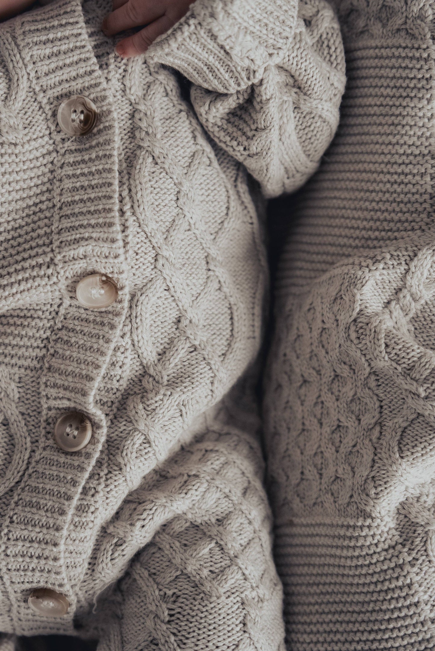 Luna + Luca - Luna + Luca Mixed Knit Jumpsuit: Natural