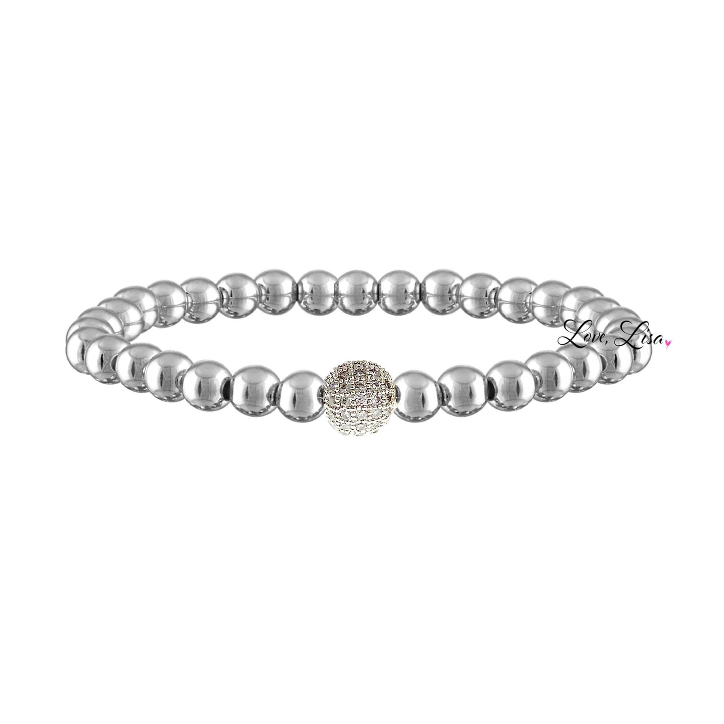 Love, Lisa - Camryn's Pave Ball Bracelet: Silver