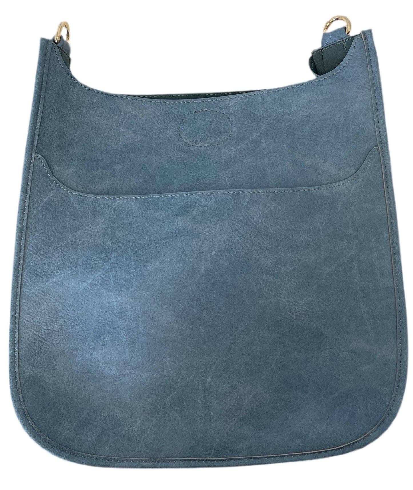 VEGAN Leather Classic Messenger-NO STRAP ATTACHED-ASSORTED: Black w/Gold Hardware