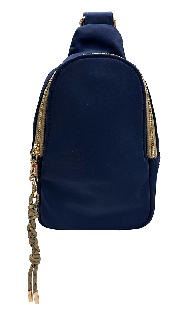 Nora Nylon Sling/Cross Body Bag w/ Detachable Strap-ASSORTED: Black