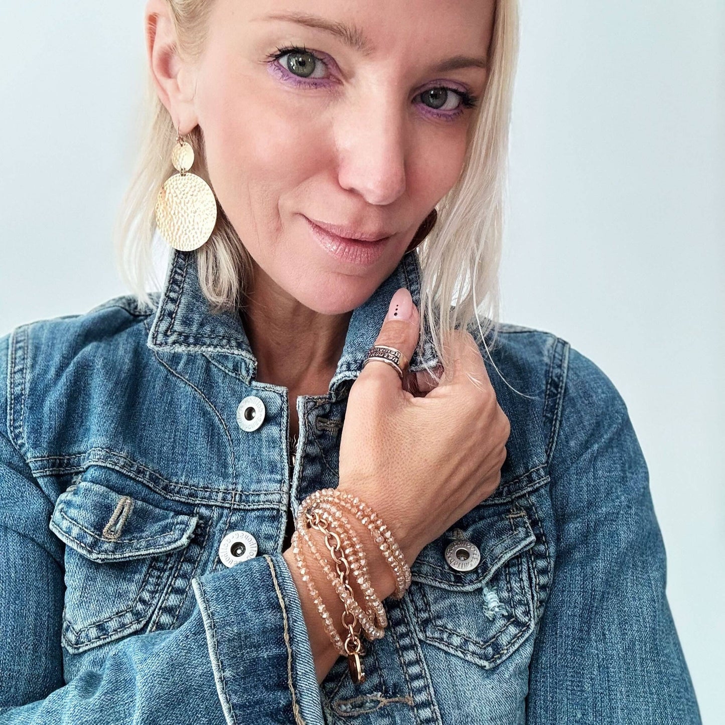 GRATEFUL | Multi-strand Bracelet with Chain: Gold / Beige