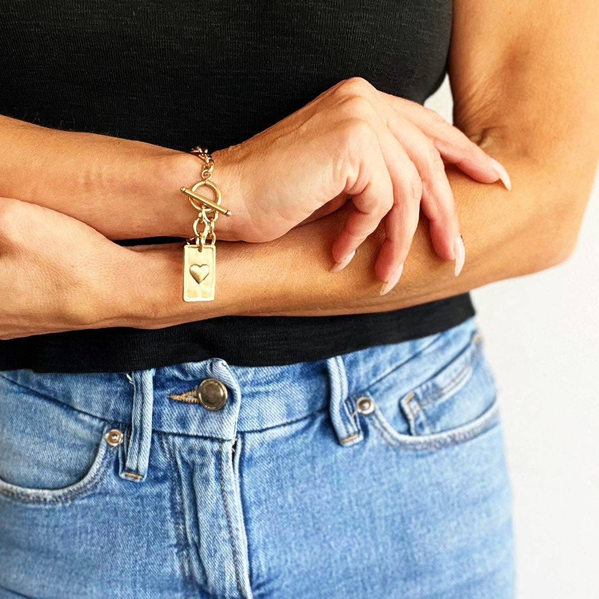 Katia Designs - CHOOSE YOUR MESSAGE | RECTANGLE | Chain Bracelet: Silver / BE YOU / S (7.5")