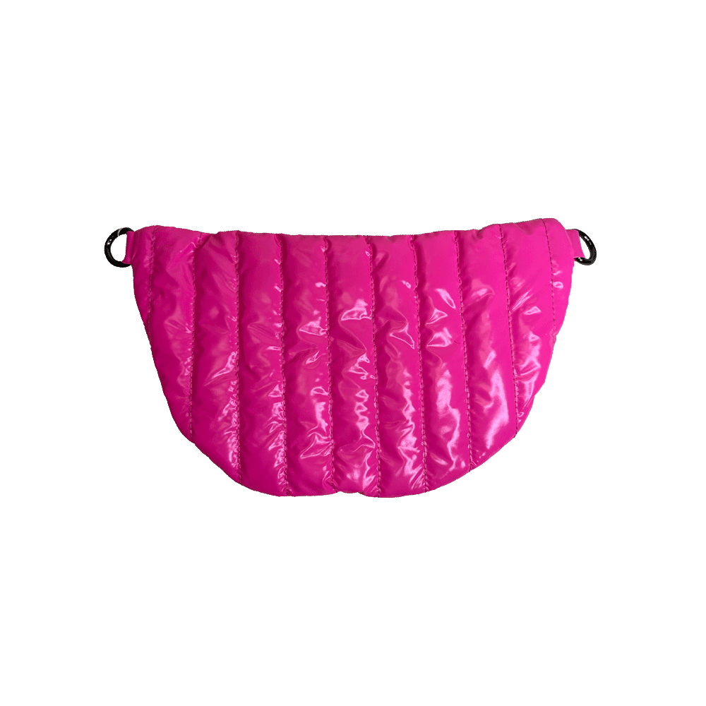 Reese Quilted Sling/Waist Bag w/Black Resin Chain & 2" Solid: BLACK