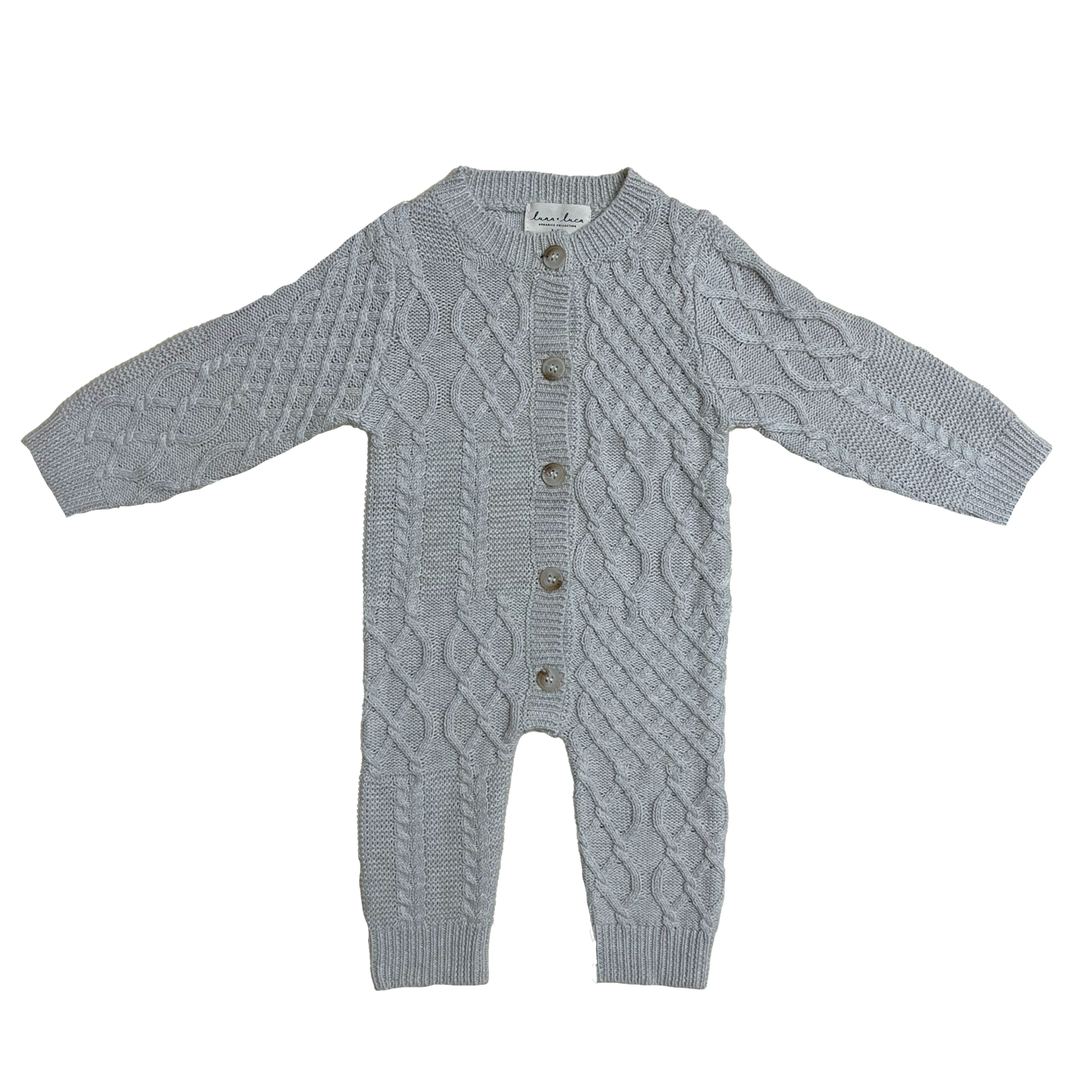 Luna + Luca - Luna + Luca Mixed Knit Jumpsuit: Natural