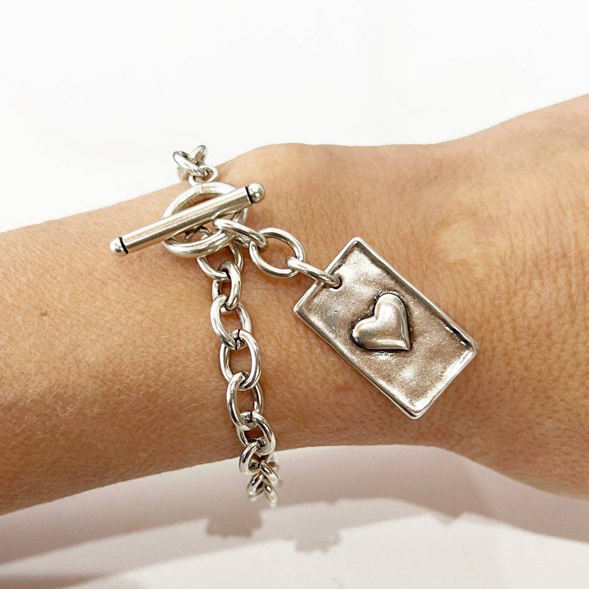 Katia Designs - CHOOSE YOUR MESSAGE | RECTANGLE | Chain Bracelet: Silver / BE YOU / S (7.5")