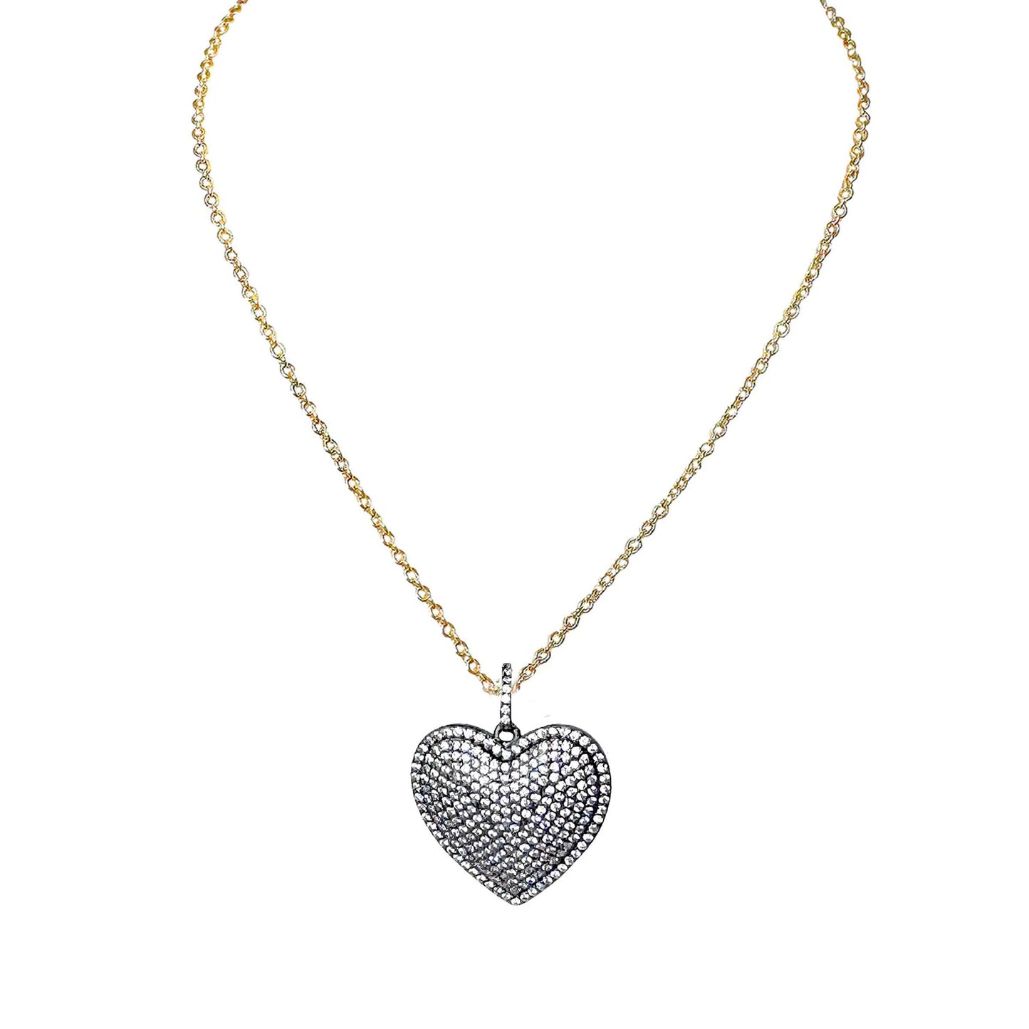 Love, Lisa - Lila Diamond Heart Necklace: Silver