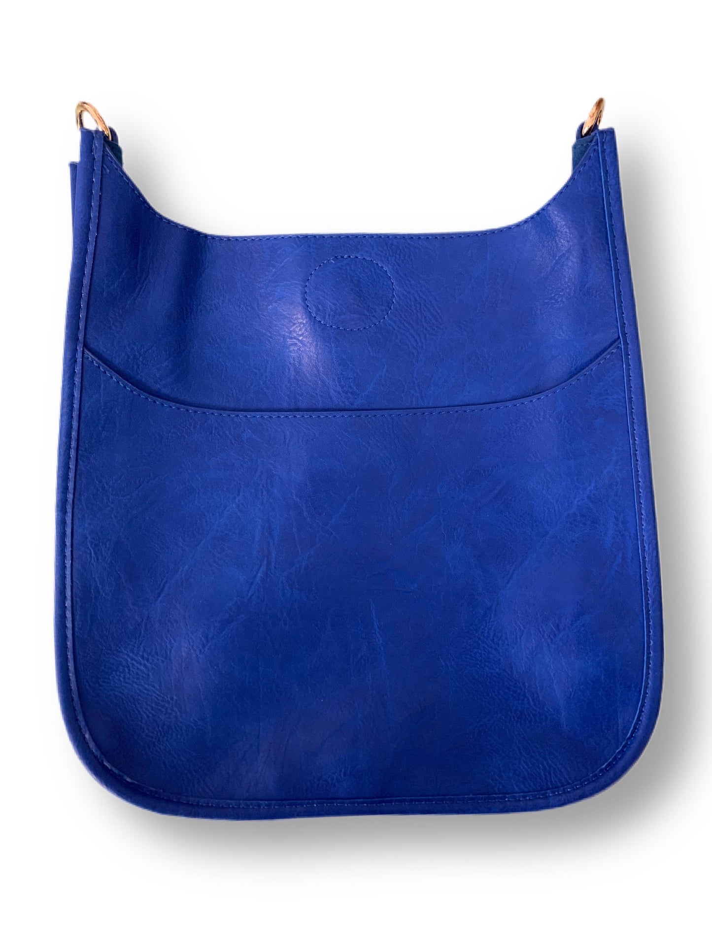 VEGAN Leather Classic Messenger-NO STRAP ATTACHED-ASSORTED: Black w/Gold Hardware