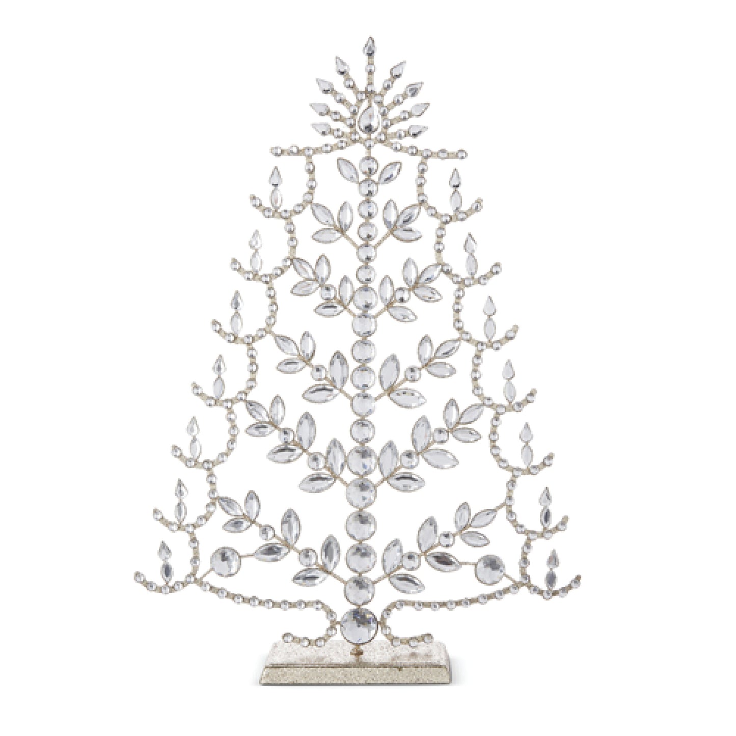 17” Crystal Jeweled Tree with Gold Glitter