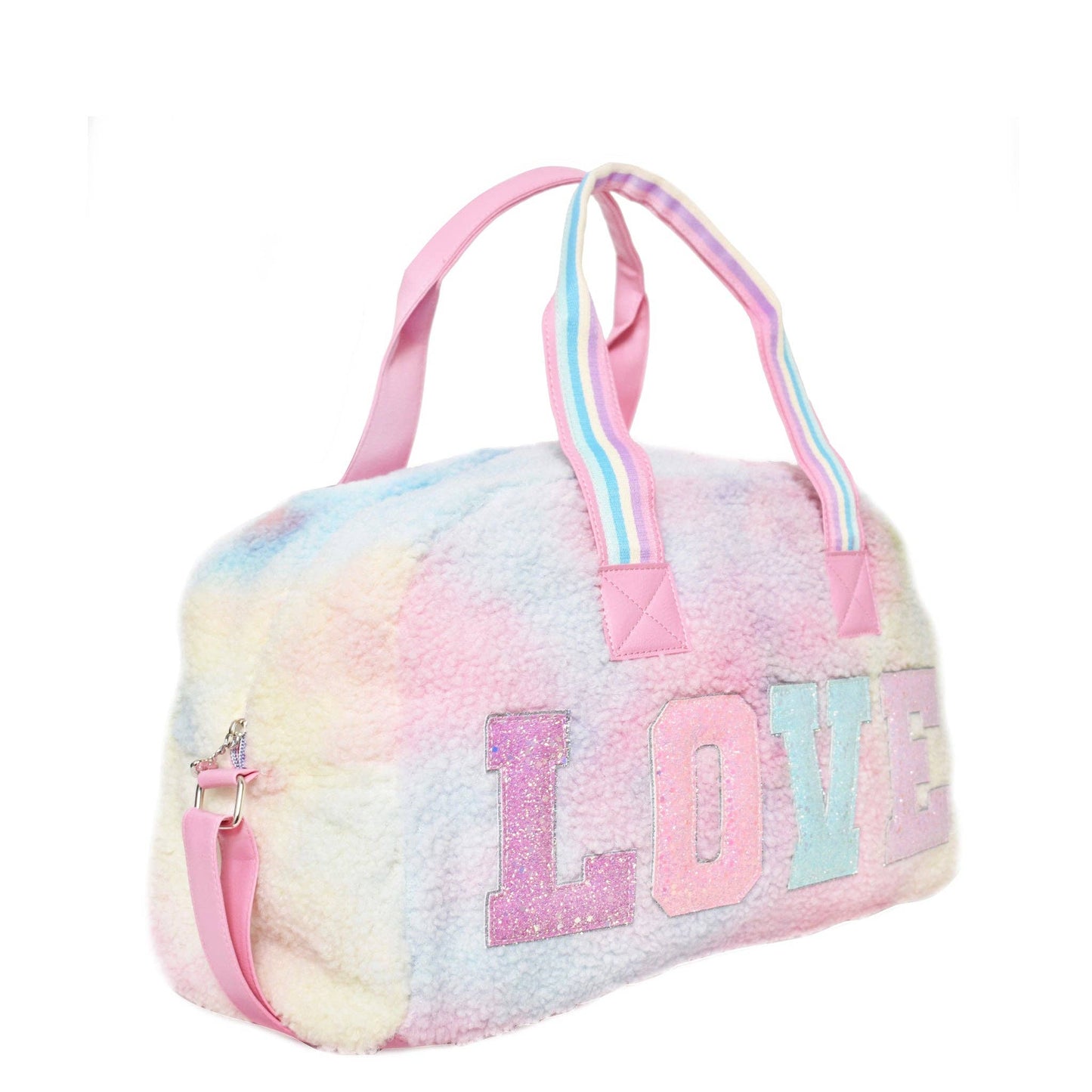 OMG Accessories - 'Love' Tie-Dye Sherpa Large Duffle Bag