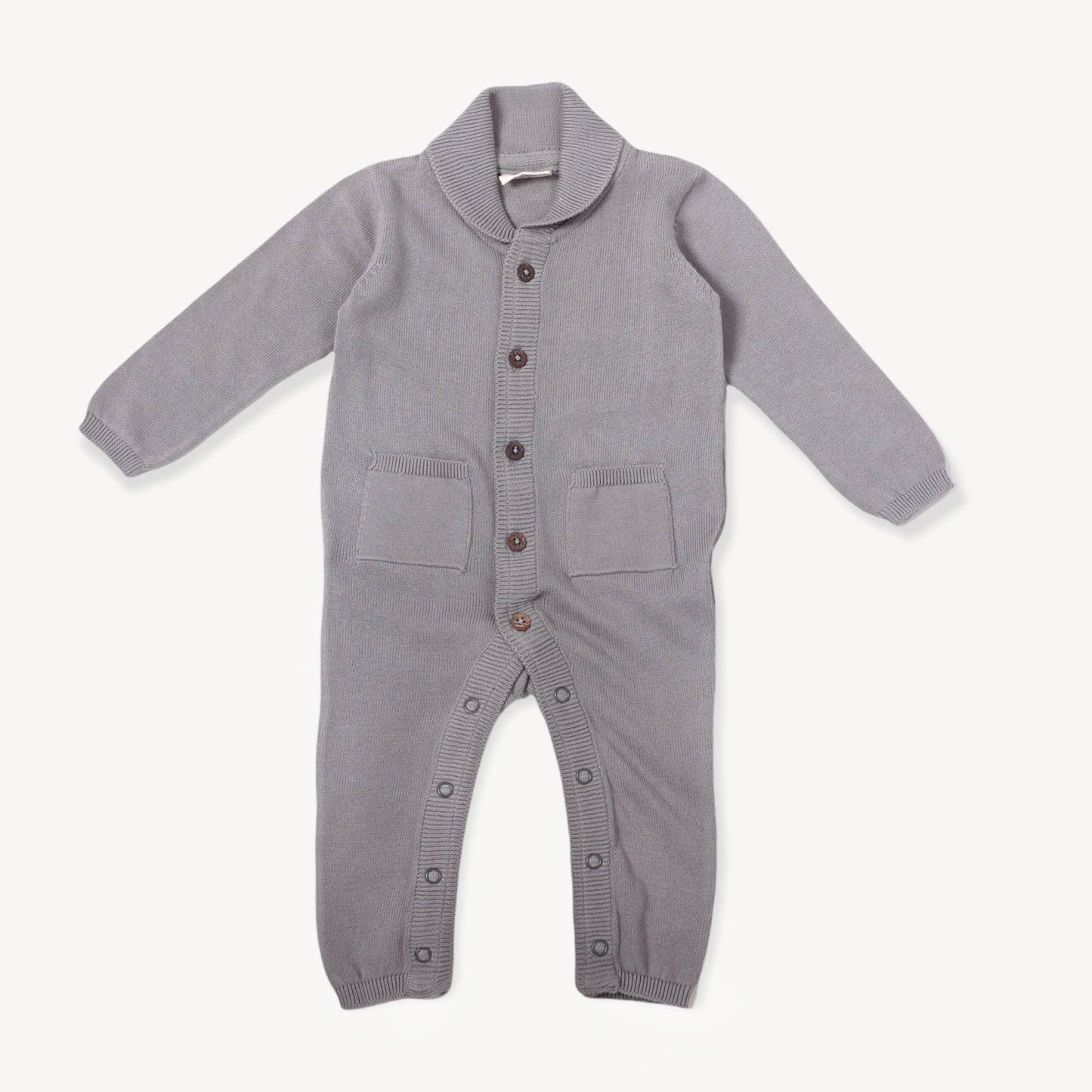 Viverano Organics - Milan Shawl Sweater Knit Baby Jumpsuit (Organic cotton): Cream / 0-3