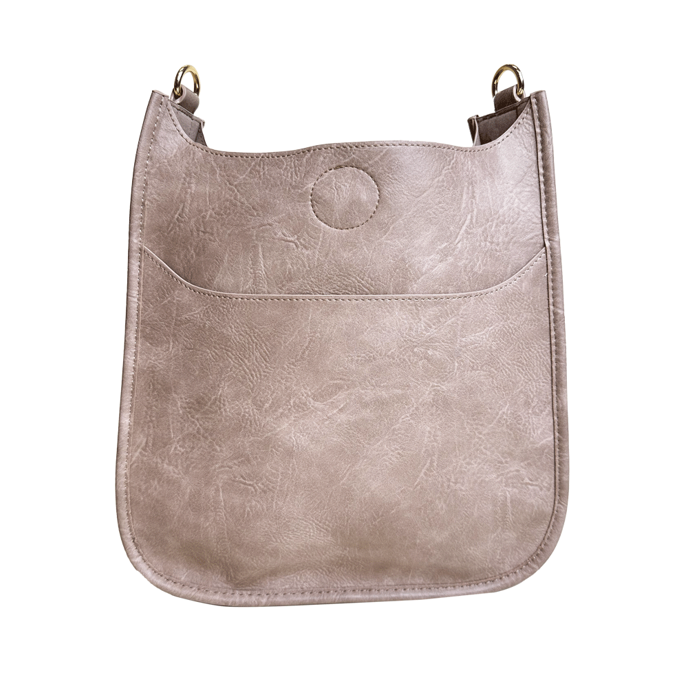 VEGAN Leather Classic Messenger-NO STRAP ATTACHED-ASSORTED: Black w/Gold Hardware
