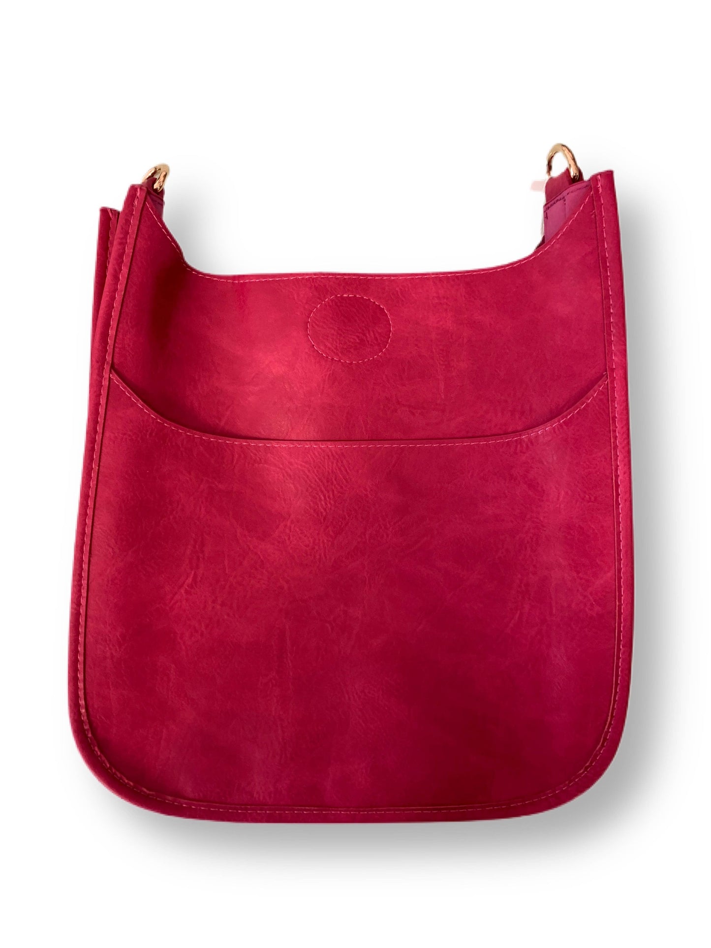 VEGAN Leather Classic Messenger-NO STRAP ATTACHED-ASSORTED: Black w/Gold Hardware
