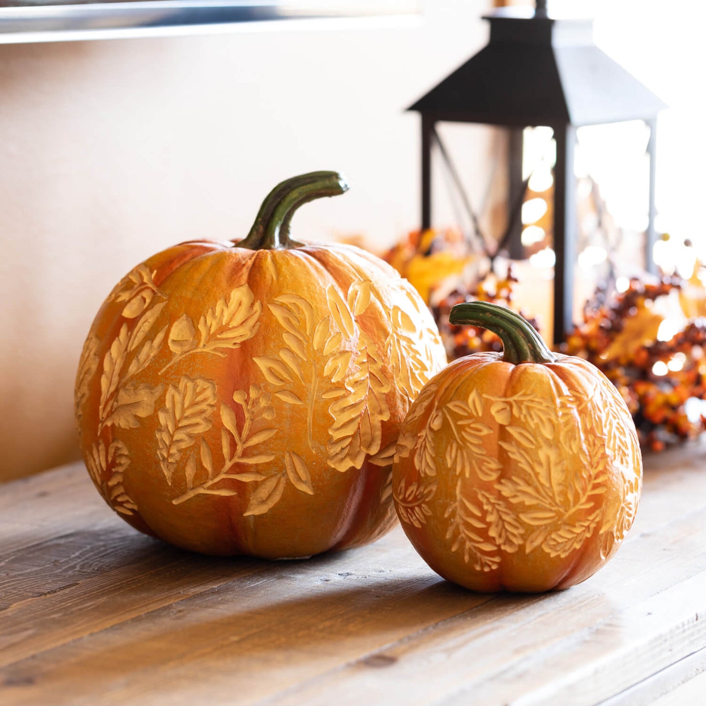Carved Leaf Pumpkin