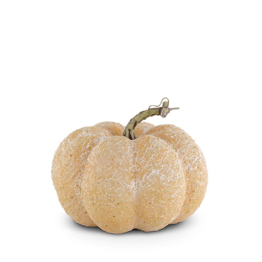 6.25” Yellow Whitewashed Textured Pumpkin