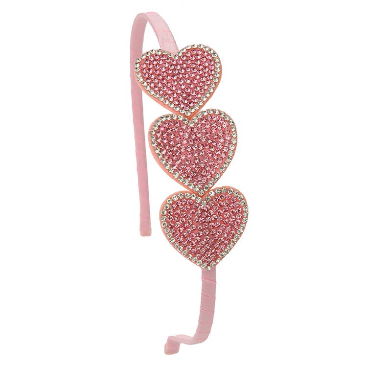 Sparkle Sisters by Couture Clips - Pink Rhinestone Heart Headband