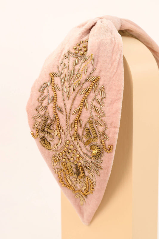 Powder Design inc - Embellished Wide Velvet Headband - Petal