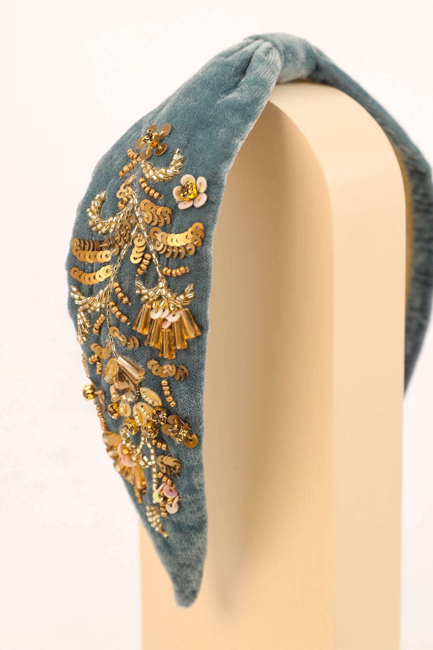 Powder Design inc - Embellished Velvet Headband - Denim